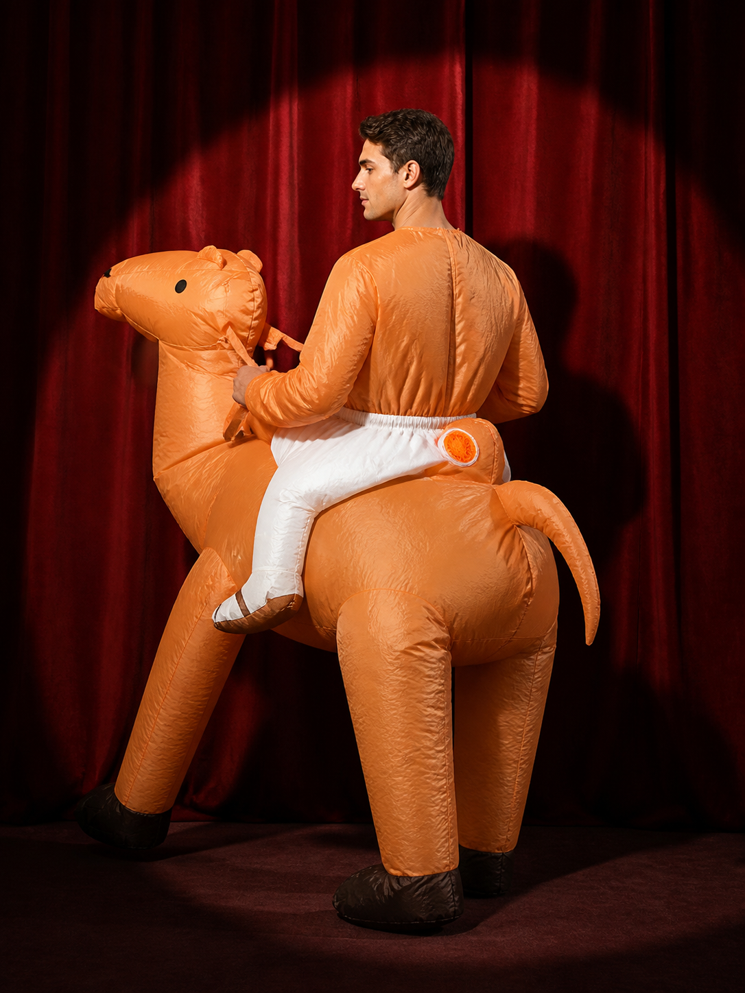 Ride-On Inflatable Camel Costume Jumpsuit for Halloween Party back view