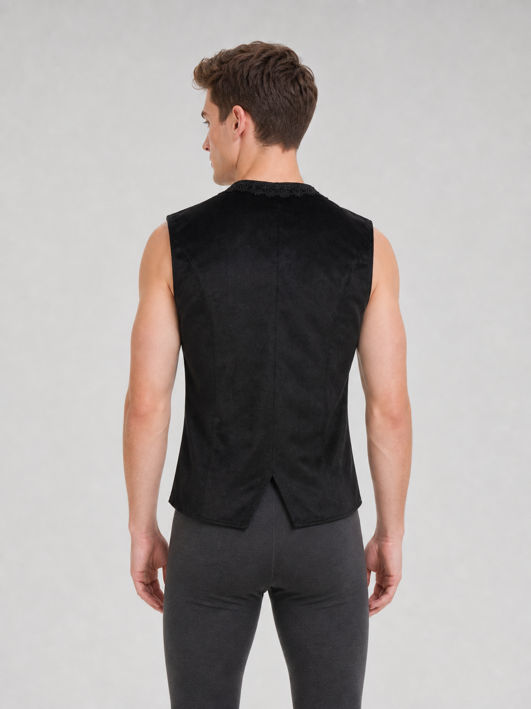Decorative Embroidered Vest, Black, Vintage
