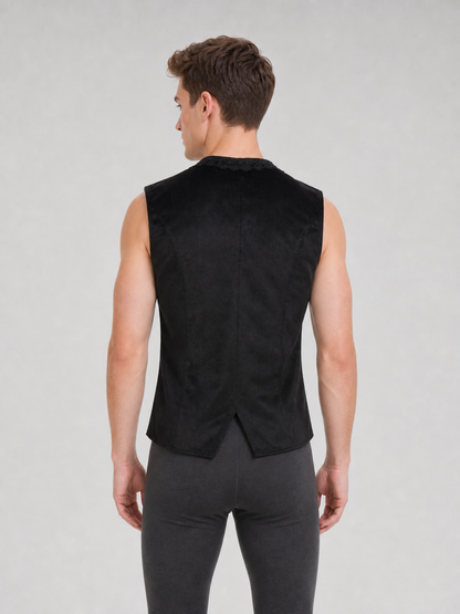 Decorative Embroidered Vest, Black, Vintage