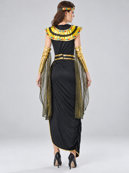 Egyptian Carnival Costume with Collar and Belt back view