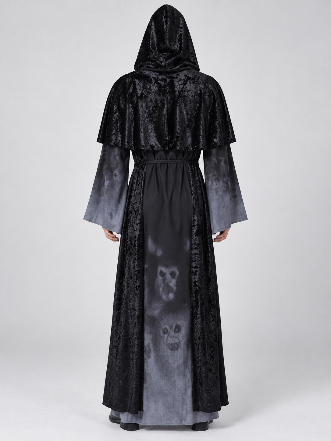 Vampire Halloween Costume with Hood, Cape, and Belt