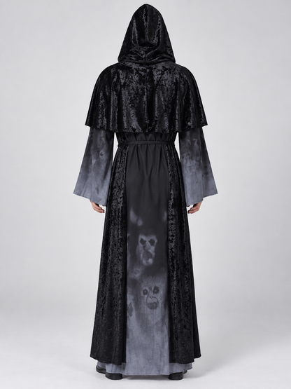 Vampire Halloween Costume with Hood, Cape, and Belt