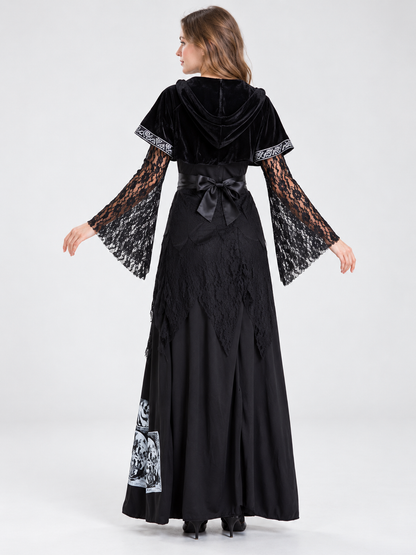 Vampire Costume with Dress, Cape, and Belt