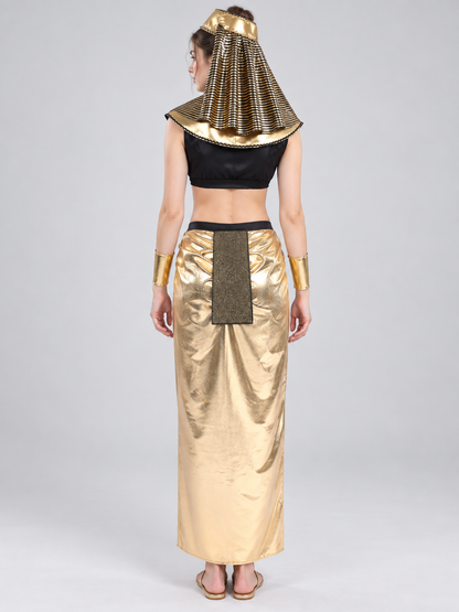 Egyptian-style carnival costume, black and gold