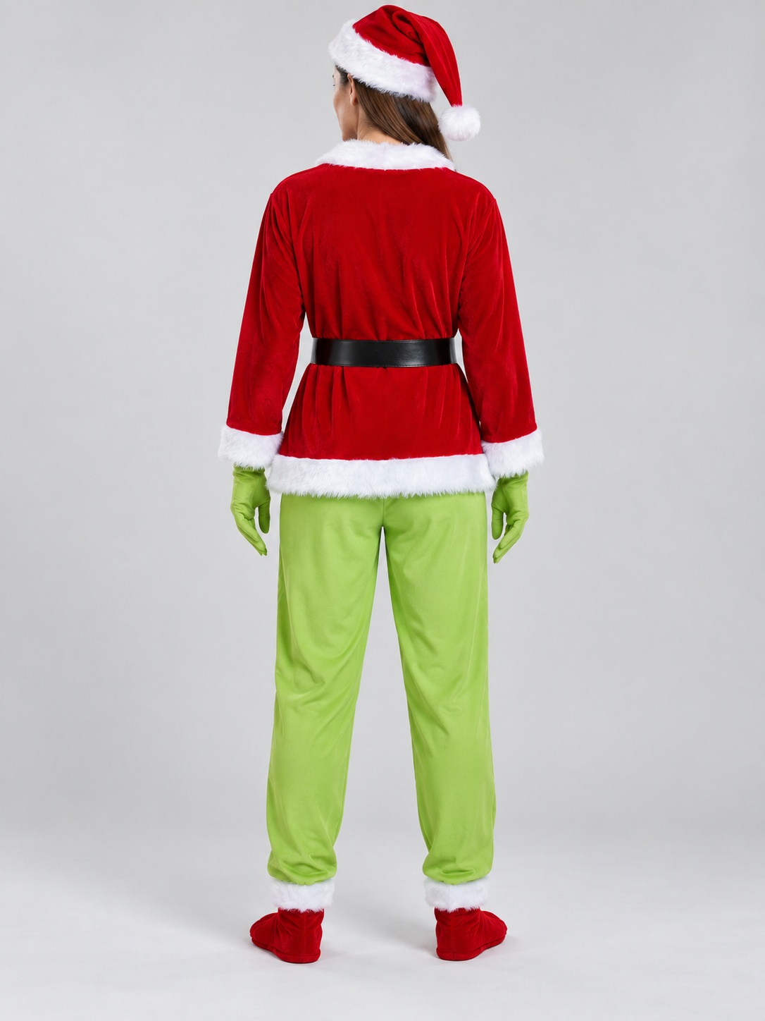Grinch Santa Claus-Style Costume back view