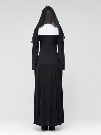 Cosplay costume: black robe with a cross