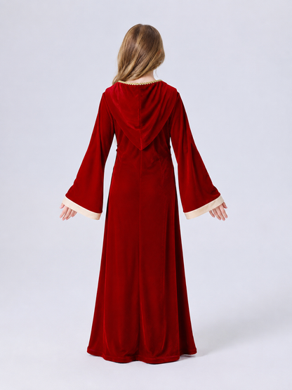 Stage dress with hood and lacing back view