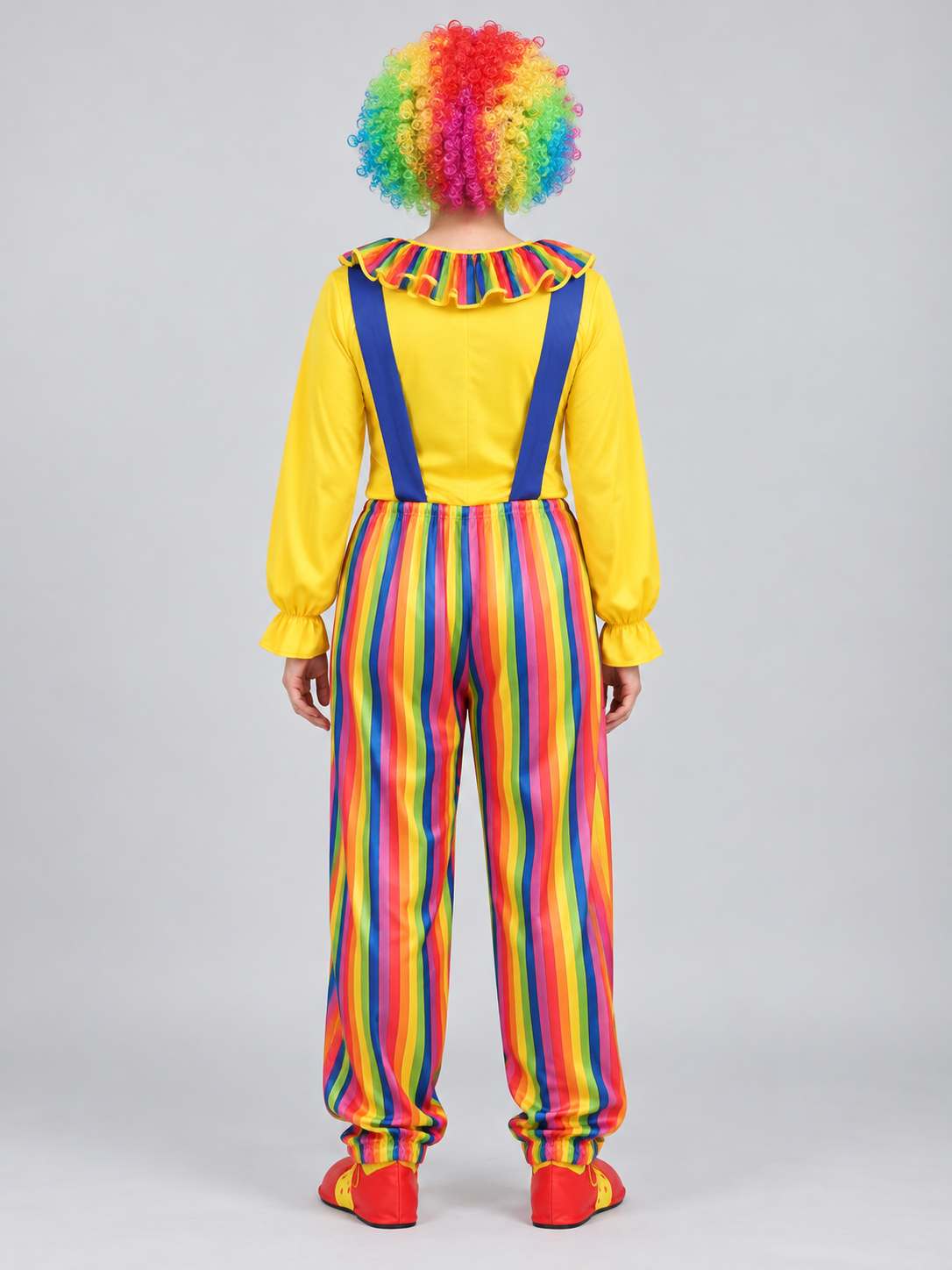 Colorful Clown Costume with Wig, Glasses, and Nose