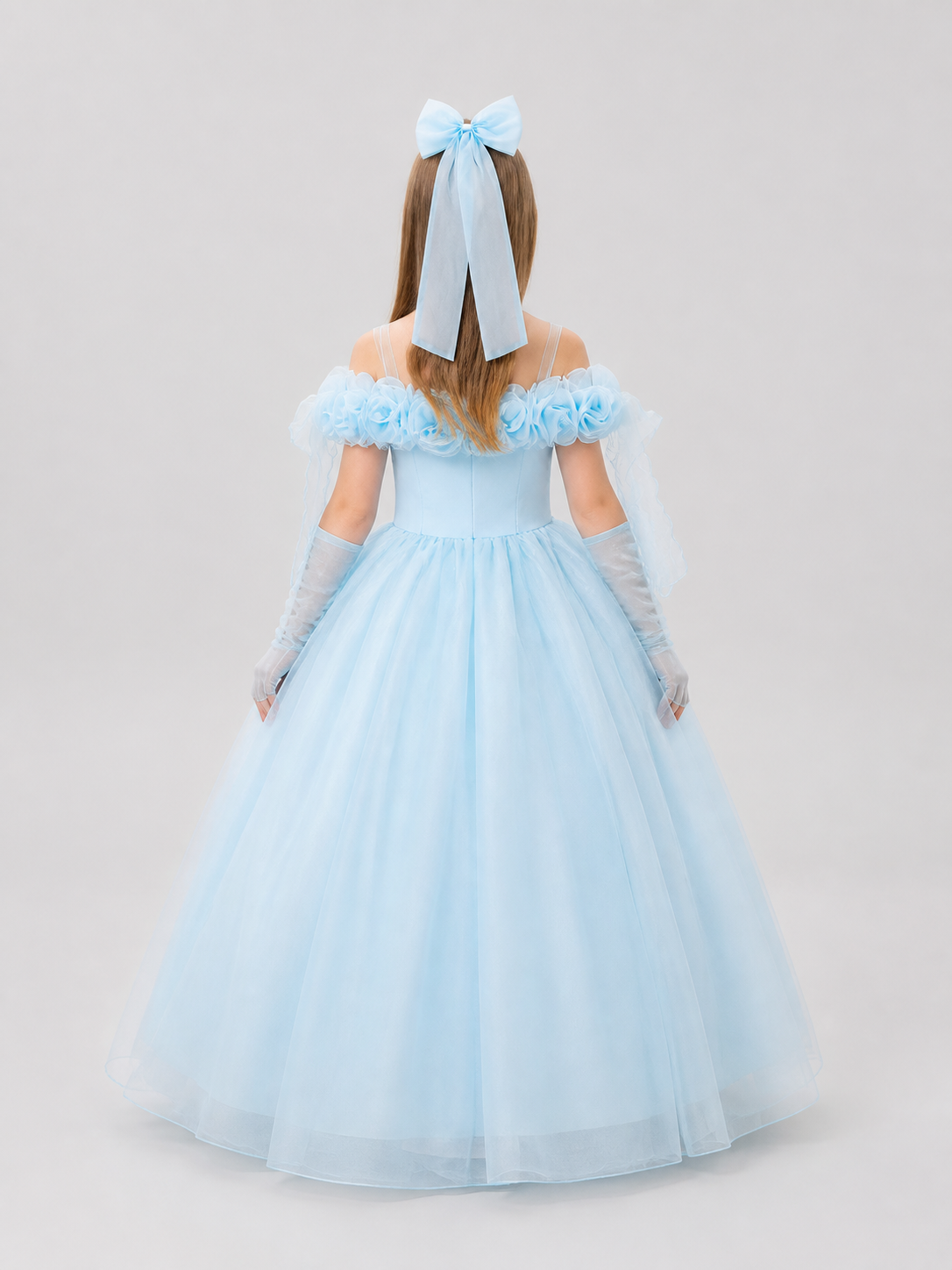 Tutu Dress with Floral Decorations for Performances back view