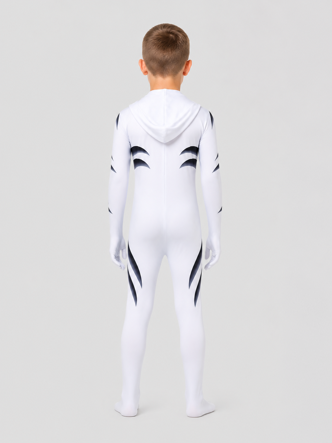 White Tiger Cosplay Costume Jumpsuit with Hood back view