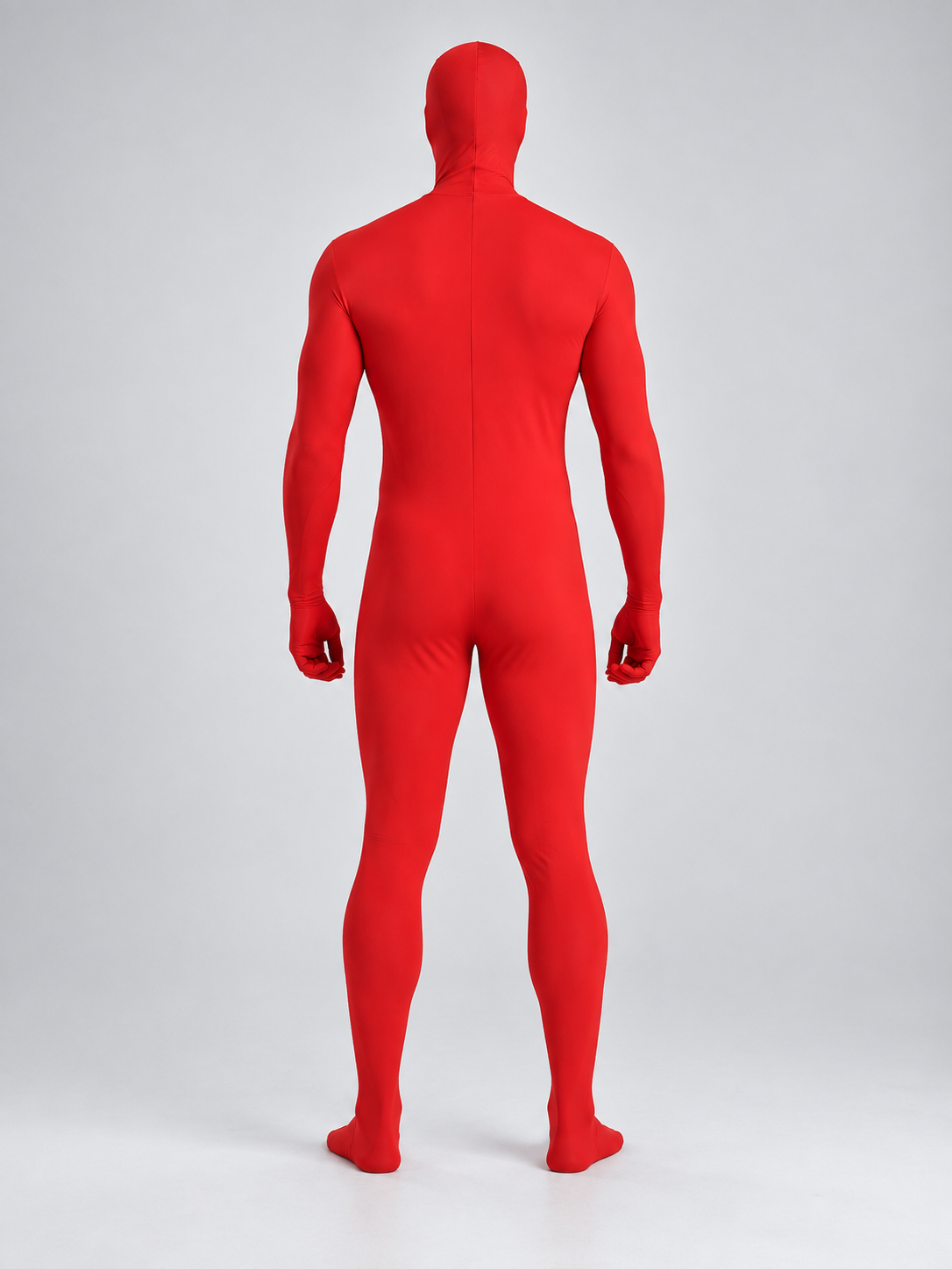 Form-Fitting Hooded Mask Jumpsuit Costume back view