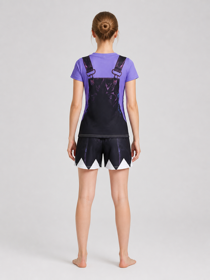 Children's short-sleeve top and shorts set with a star back view