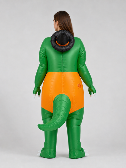 Inflatable dinosaur costume with pumpkin insert