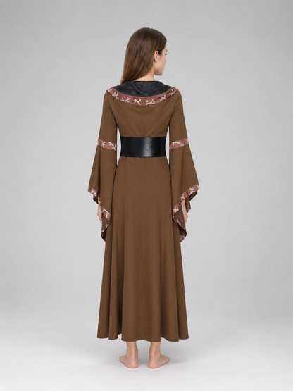 Medieval Hooded Lace-Up Dress
