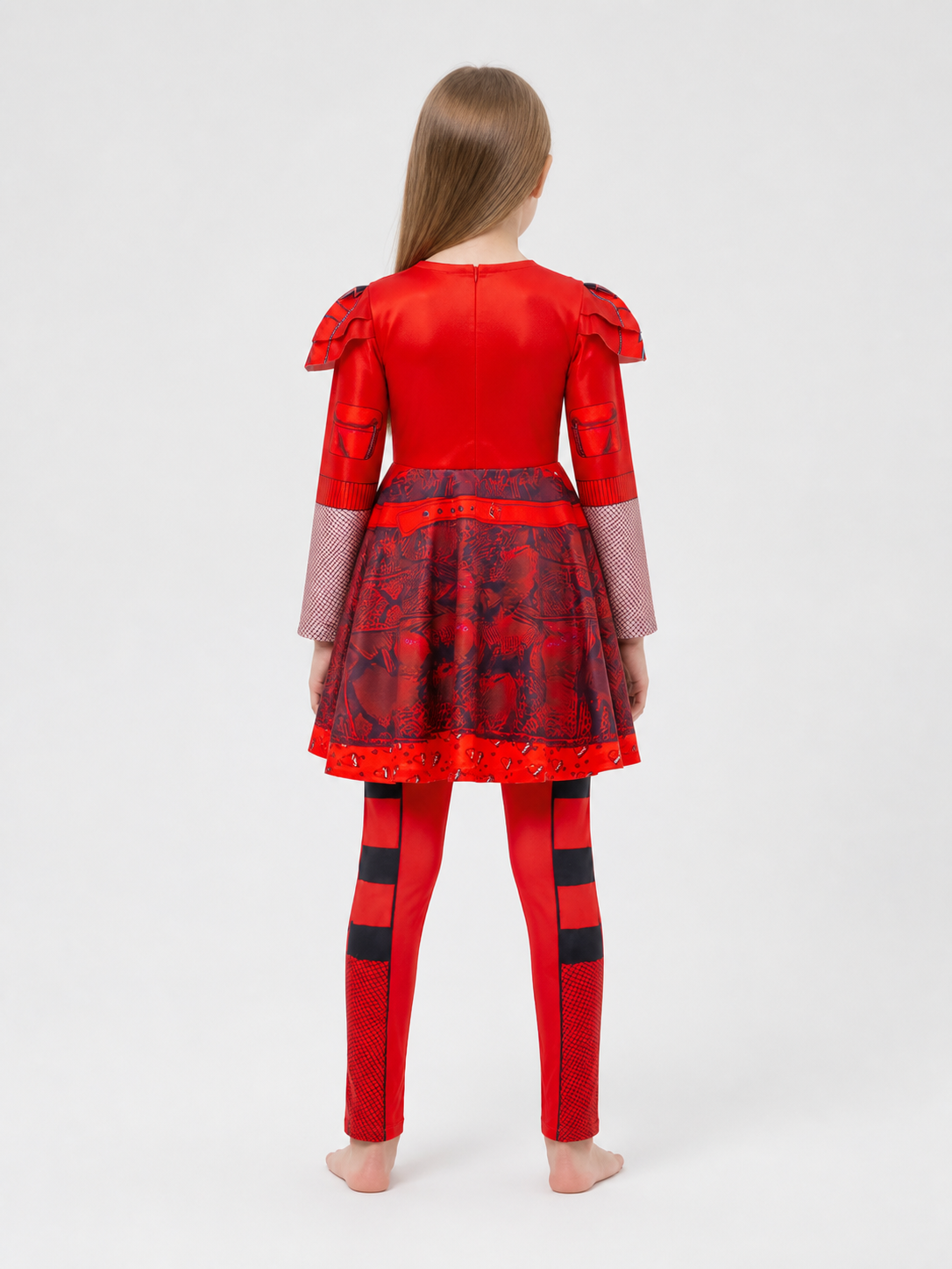 Children's cosplay set: red dress and leggings