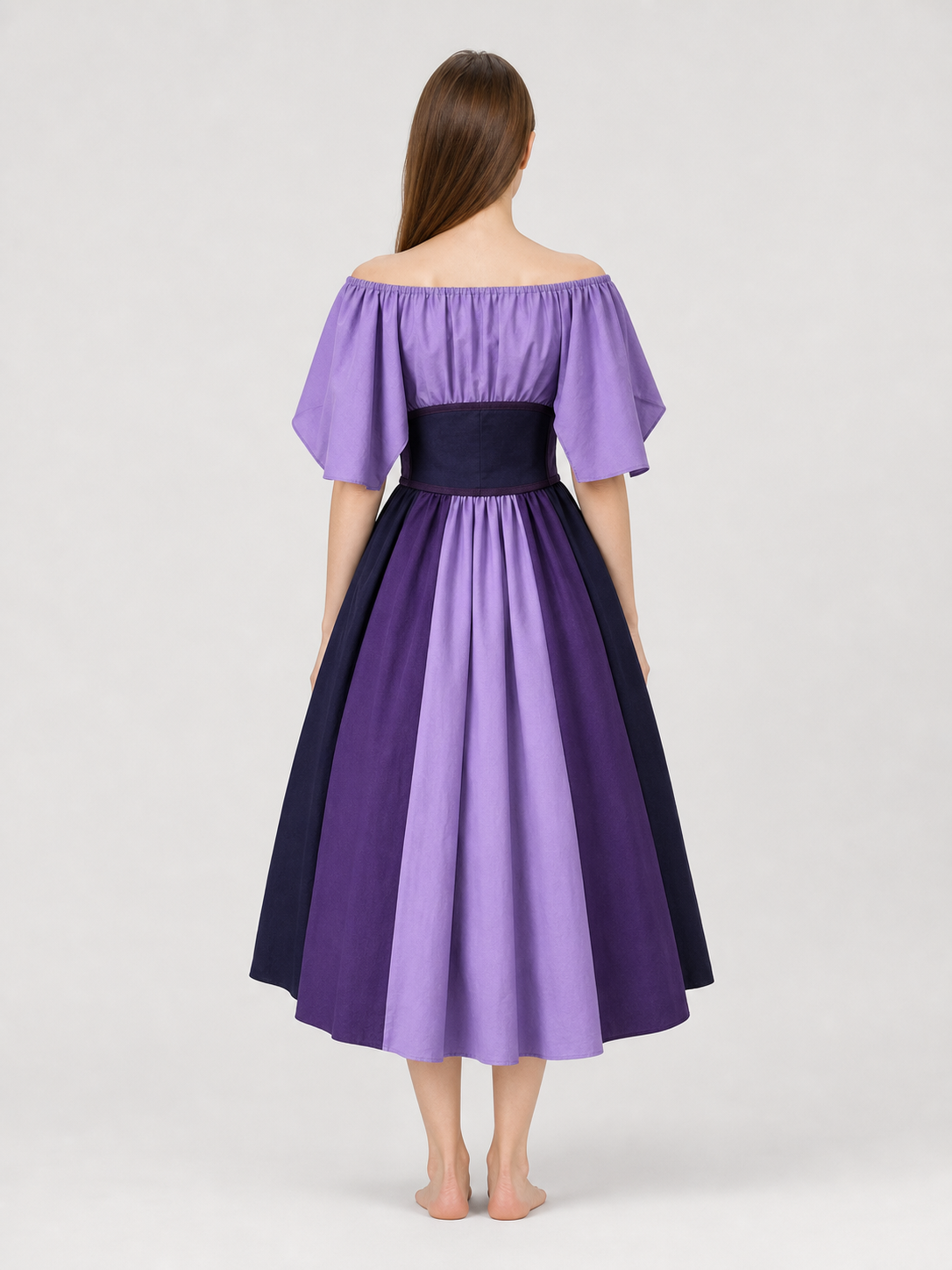 Fantasy Dress with Corset Lacing and Ruffles