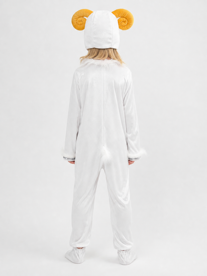 Halloween sheep costume with a hood and horns