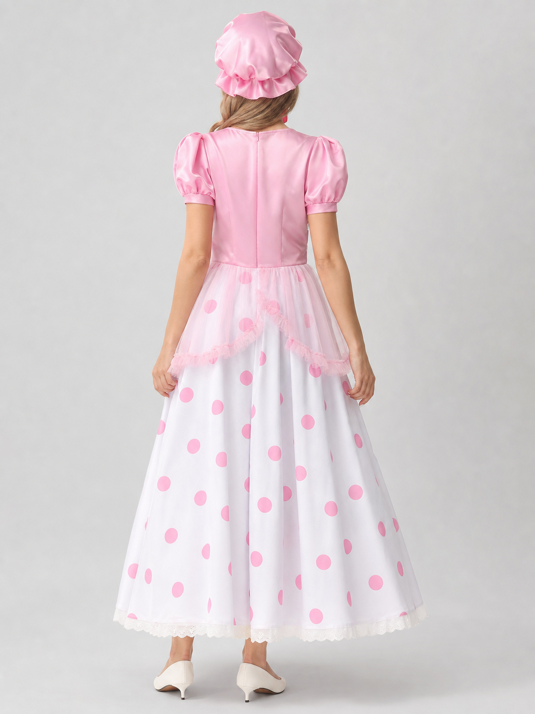 Princess Dress with Ruffles, Bows, and Polka Dots