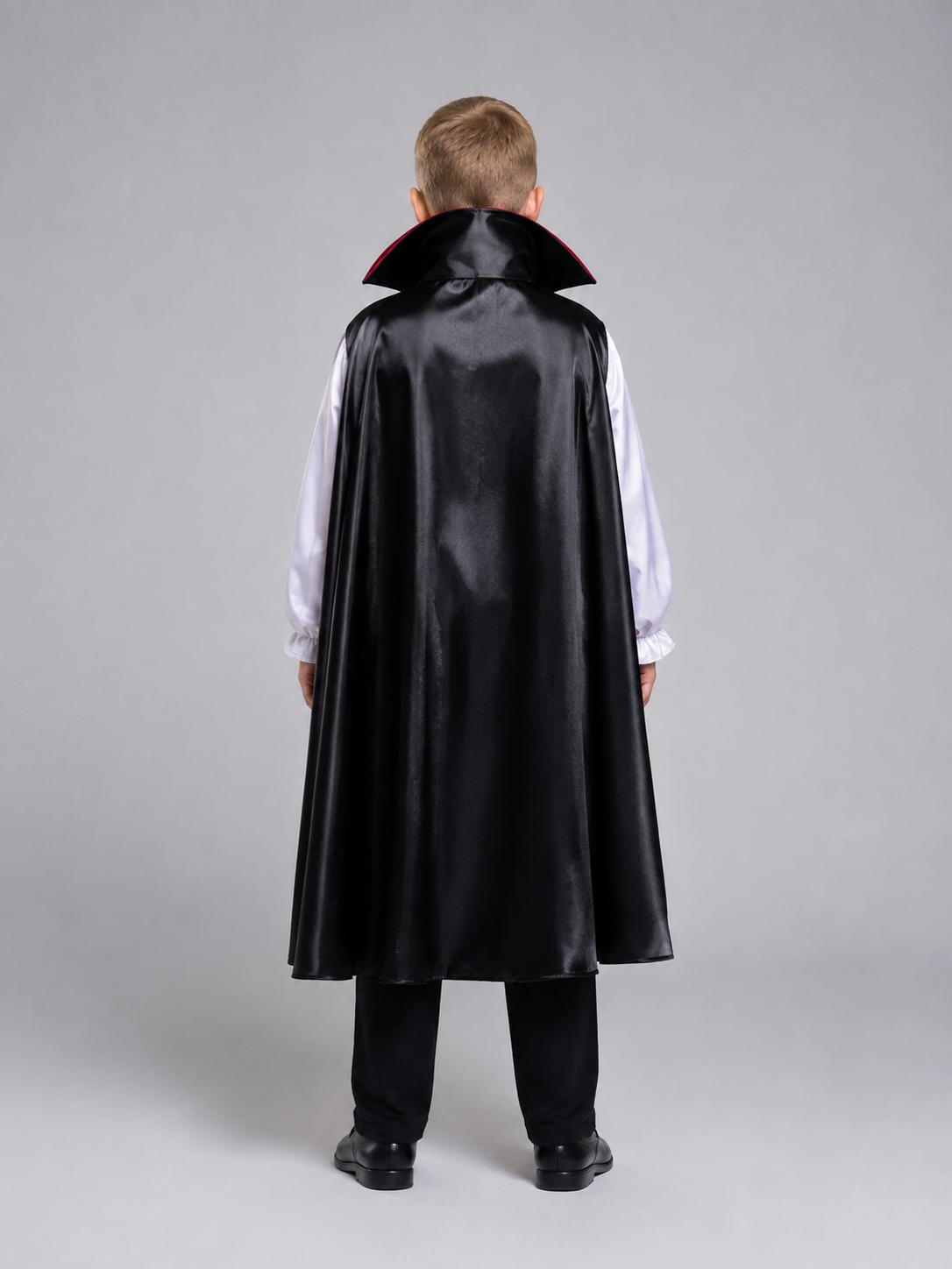 Carnival Vampire Costume with Vest, Pants, and Cape back view