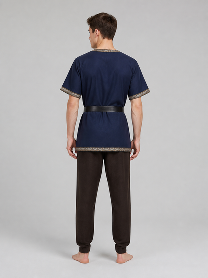 Medieval Shirt with V-Neck and Belt