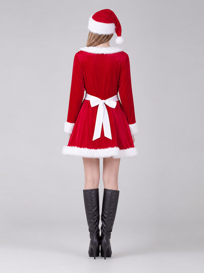 New Year's Christmas Costume with White Trim