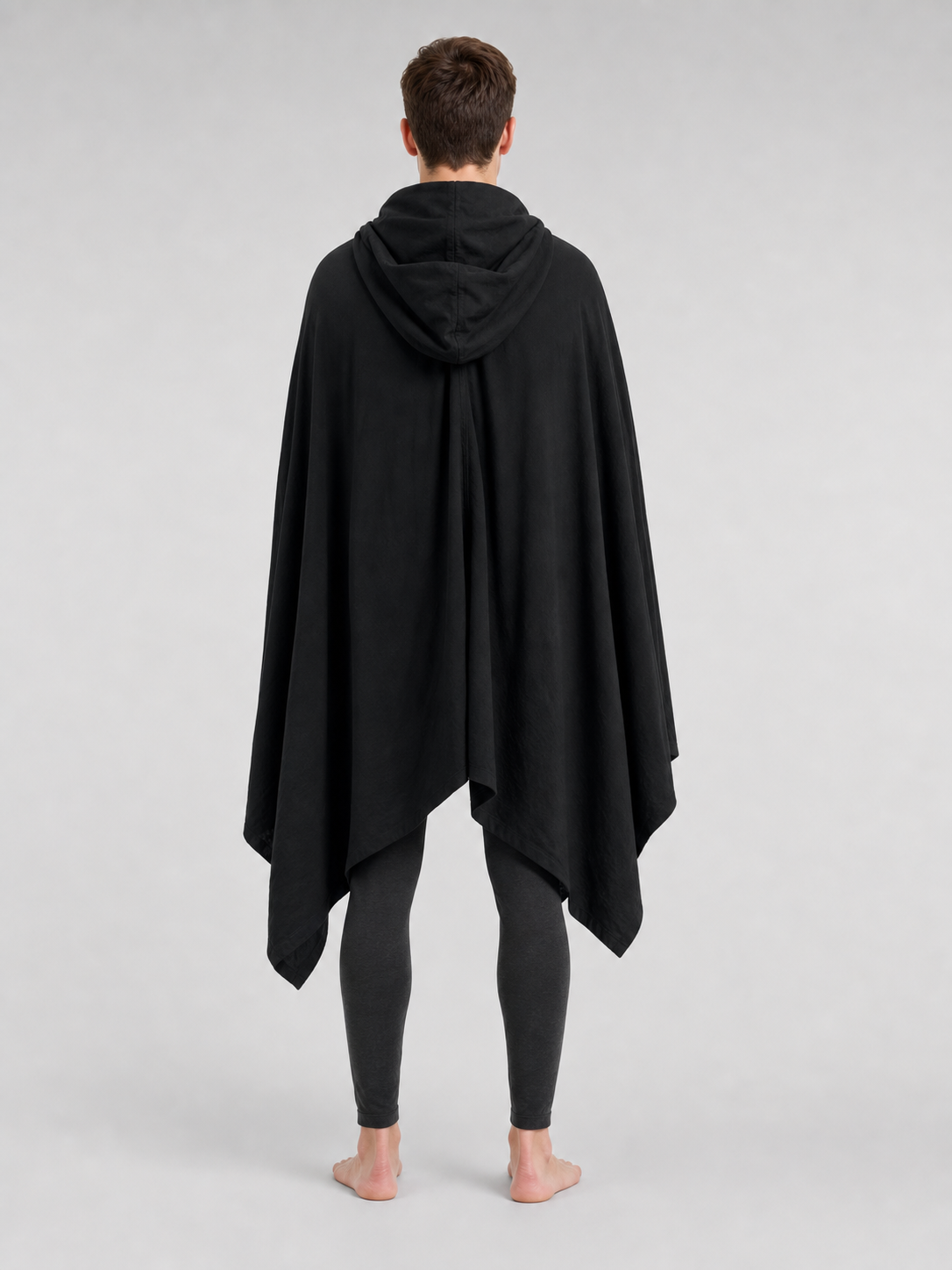 Black Hooded Carnival Cape, Loose Fit