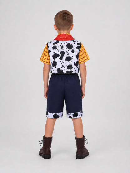 Woody Costume for Cosplay and Performances, 4-Piece Set back view