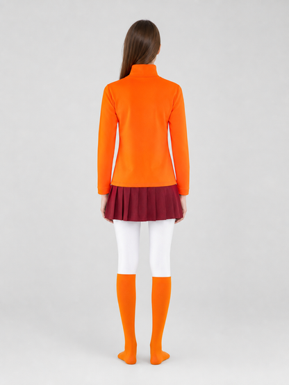 Velma Cosplay Costume: Top and Skirt