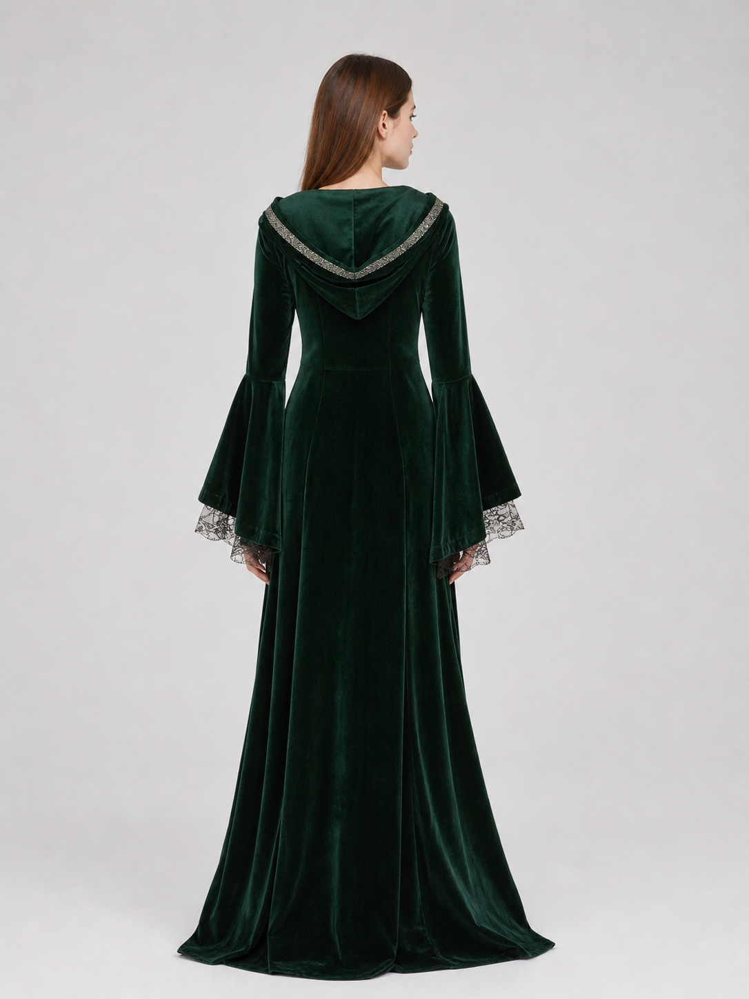 Gothic Hooded Dress in a Medieval Style