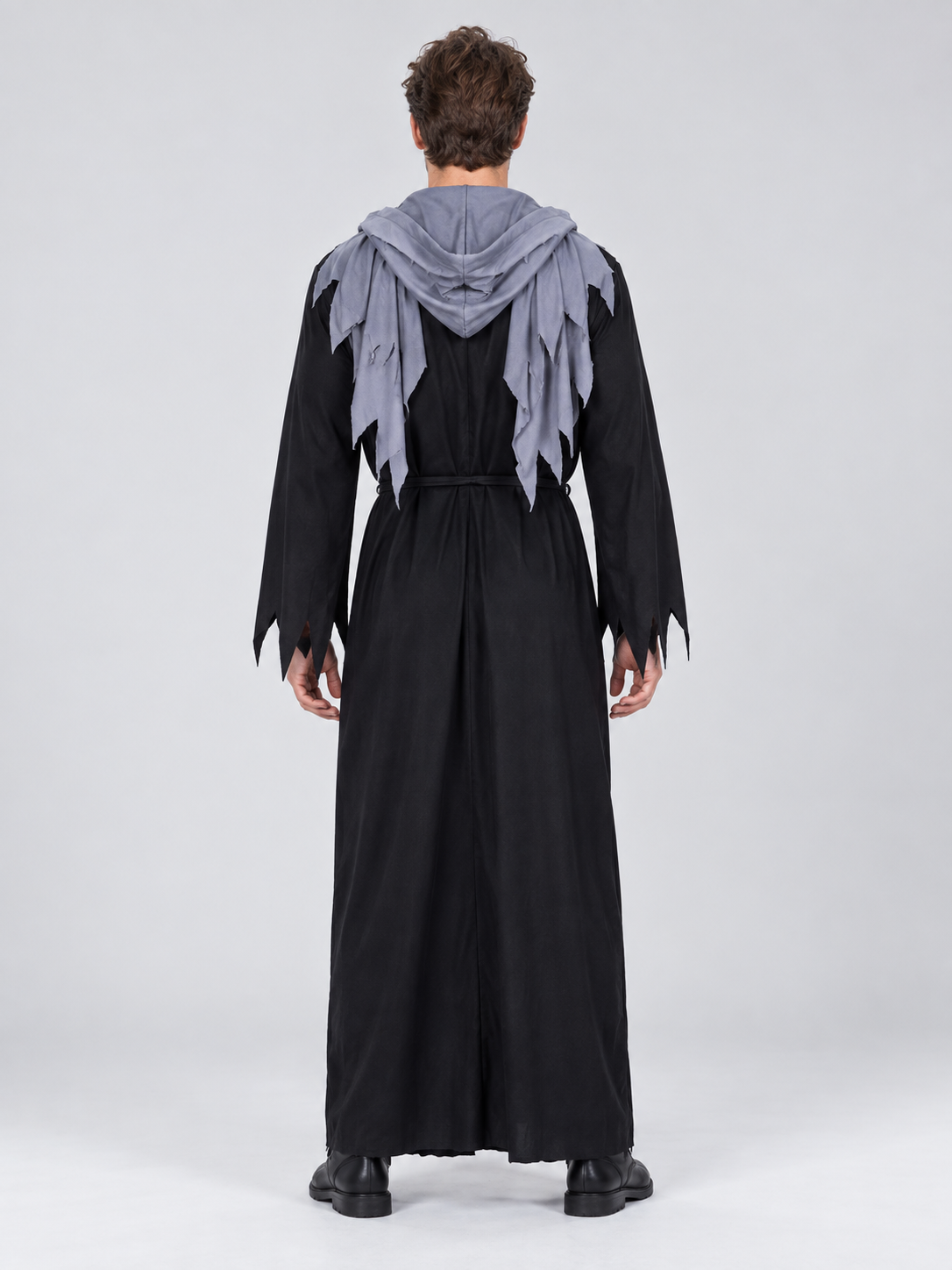 Vampire Halloween Costume with Hood and Skeleton Print