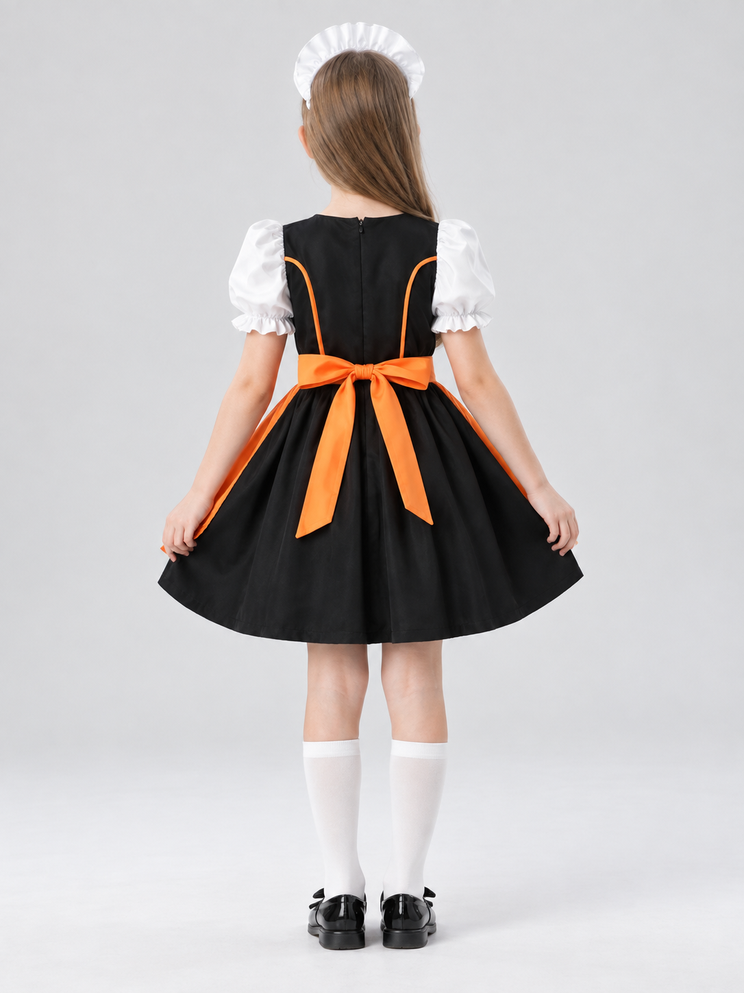 Children's Bavarian-Style Costume in Orange with Apron