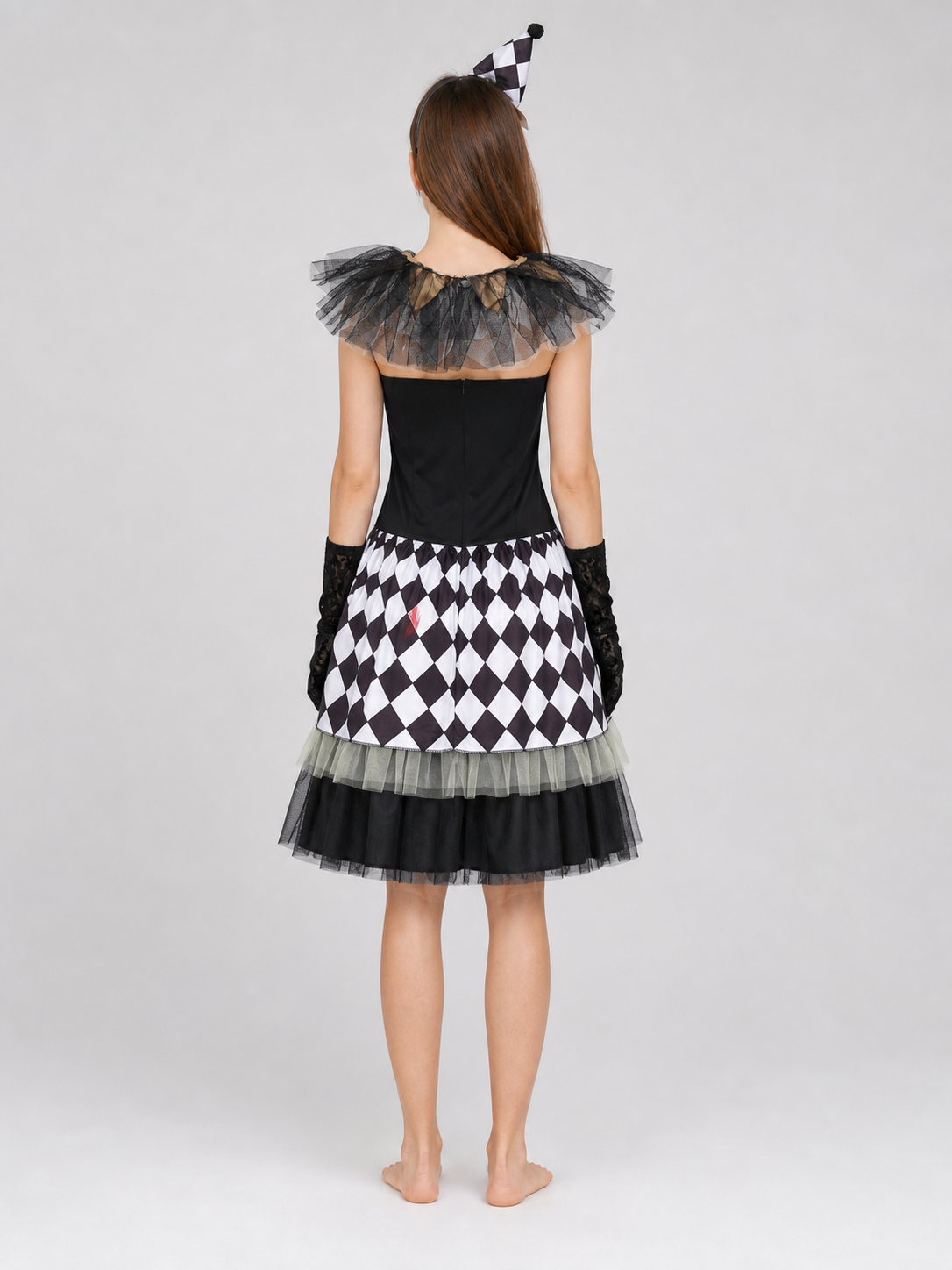 Halloween clown costume with gloves, dress