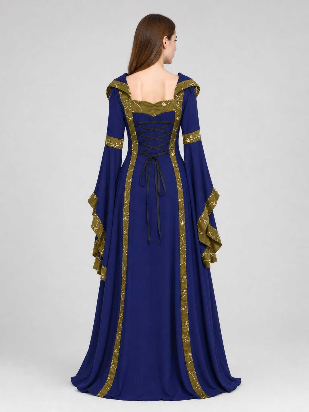 Medieval Hooded Lace-Up Dress