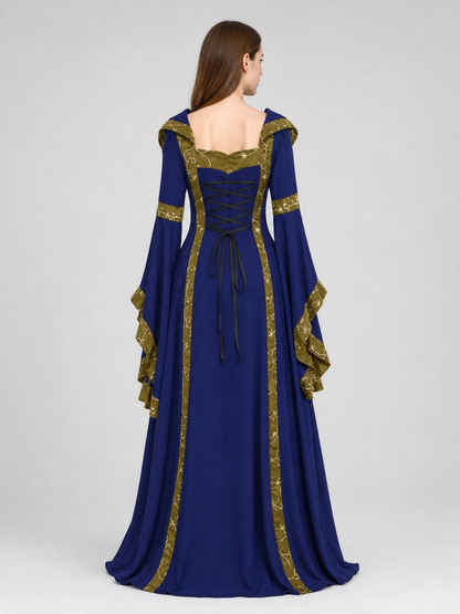 Medieval Hooded Lace-Up Dress