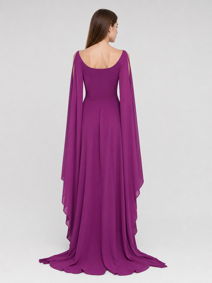 Purple Fantasy Dress with Long Sleeves