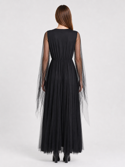 Vampire Costume: Gothic Halloween Dress back view