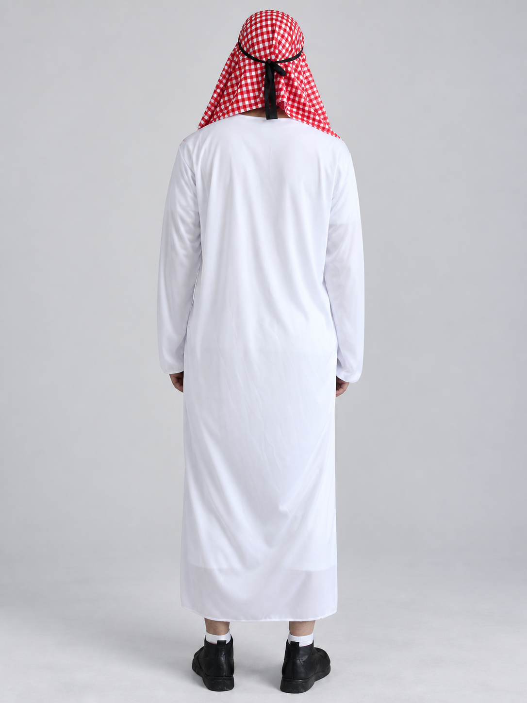 Carnival Costume with Beard and Plaid Scarf
