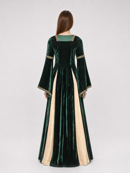 The magic of a medieval fairy tale comes to life in this stage dress costume in back view