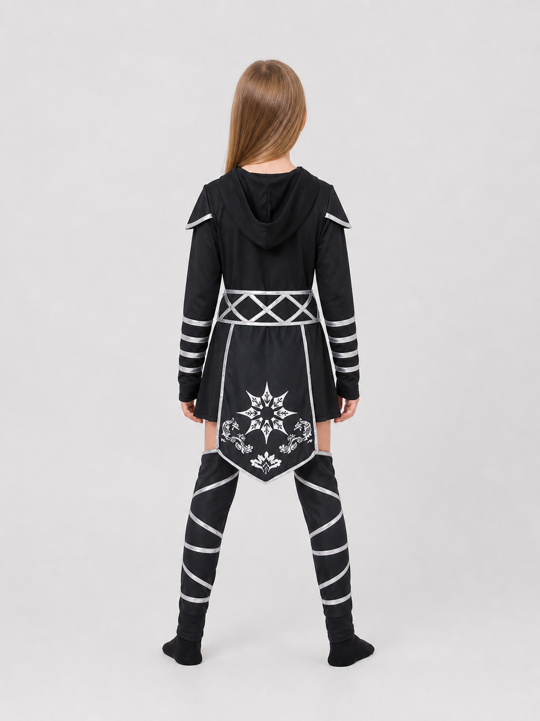 Black Ninja Costume for Cosplay and Halloween back view