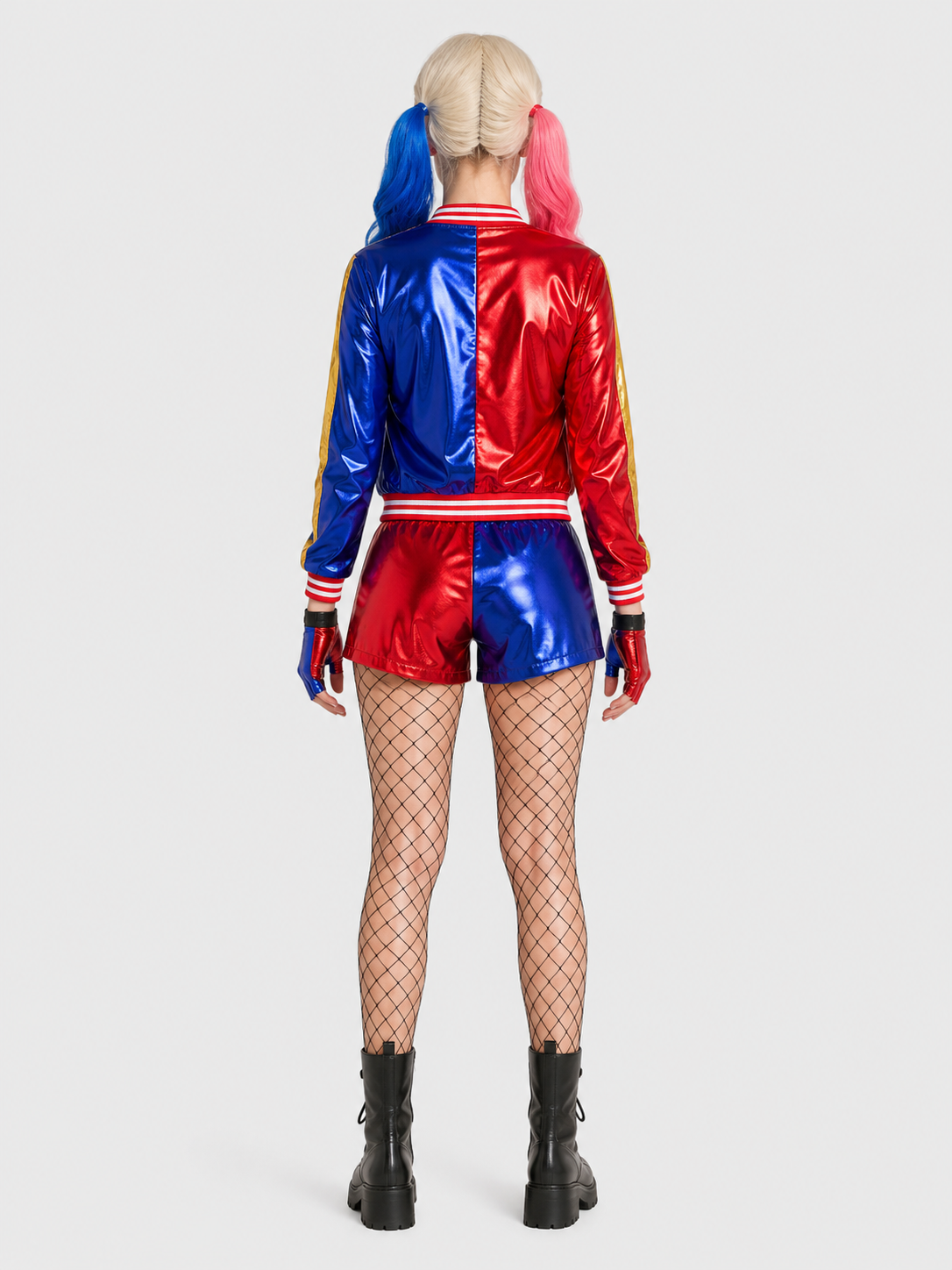 Harley Quinn Cosplay Costume, 8 Pieces back view