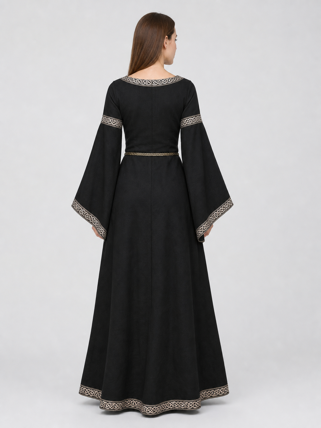 Medieval Dress with Belt and Bell Sleeves