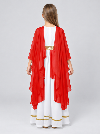 Greek-Style Carnival Dress with Gold Belt