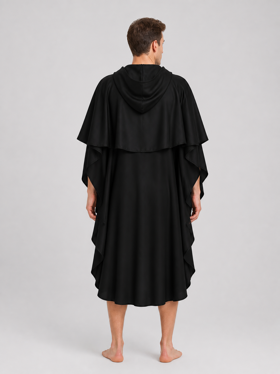 Medieval Long Hooded Cloak for Cosplay back view