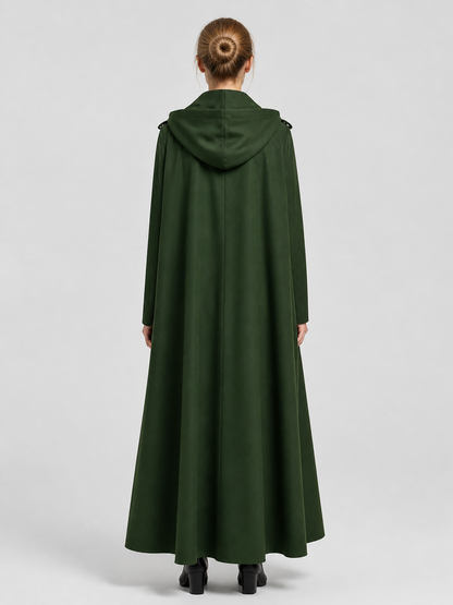 Vampire Halloween Cosplay Cloak, Black, with Hood back view