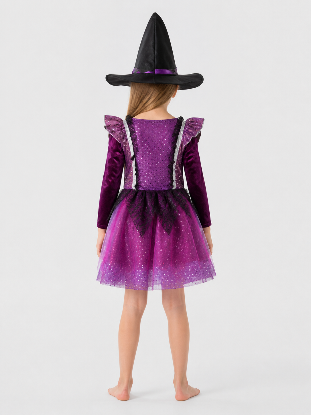 Halloween-Style Carnival Dress with a Tulle Skirt back view