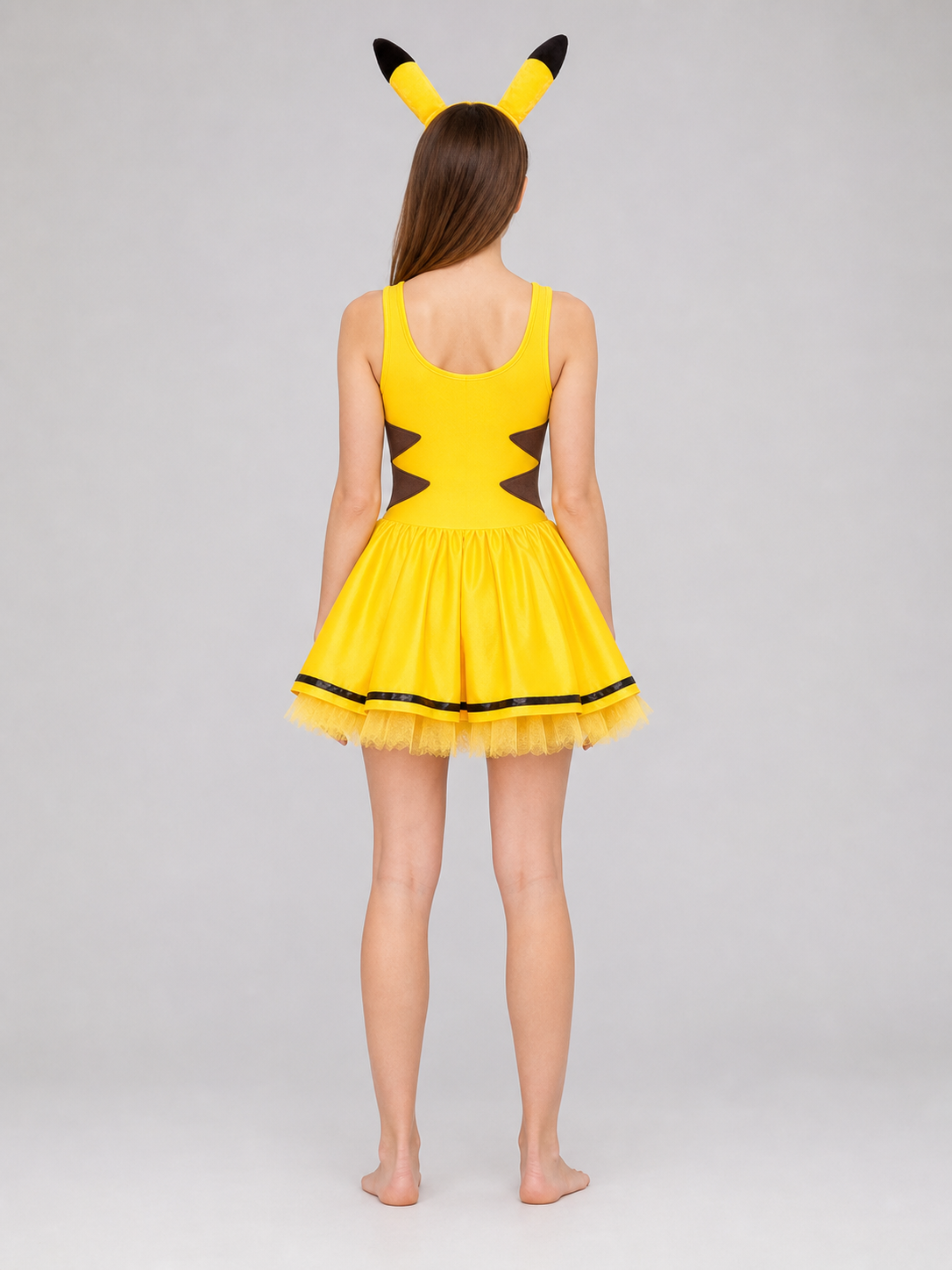 Yellow Insect Costume for Cosplay with Ears back view