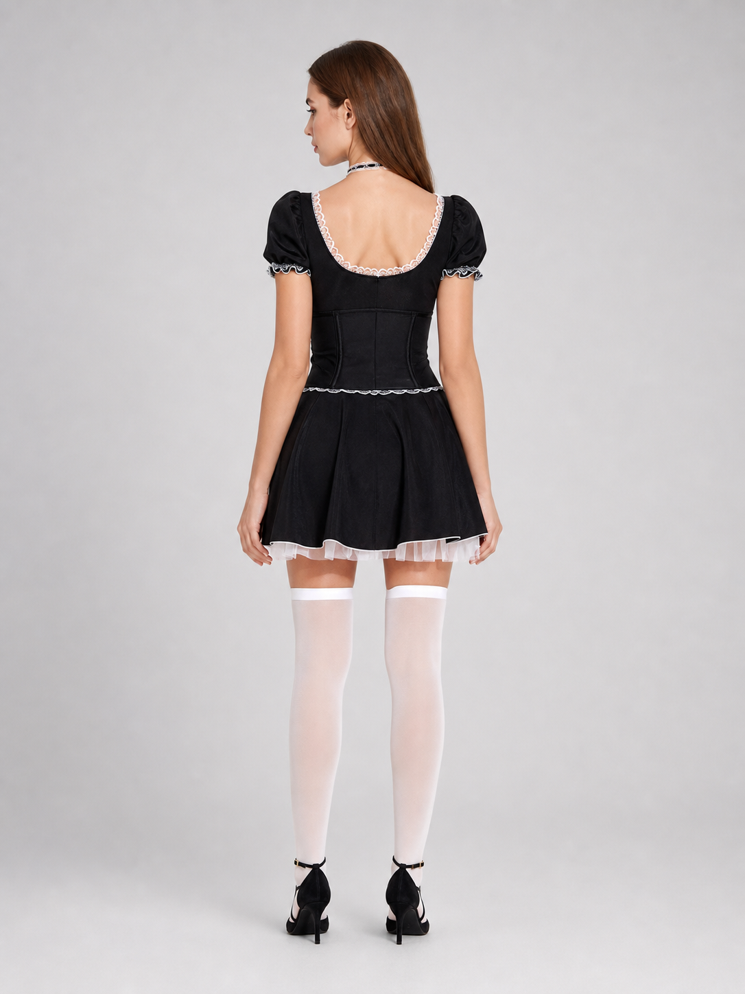 Lace-Up Stage Dress with Lace back view