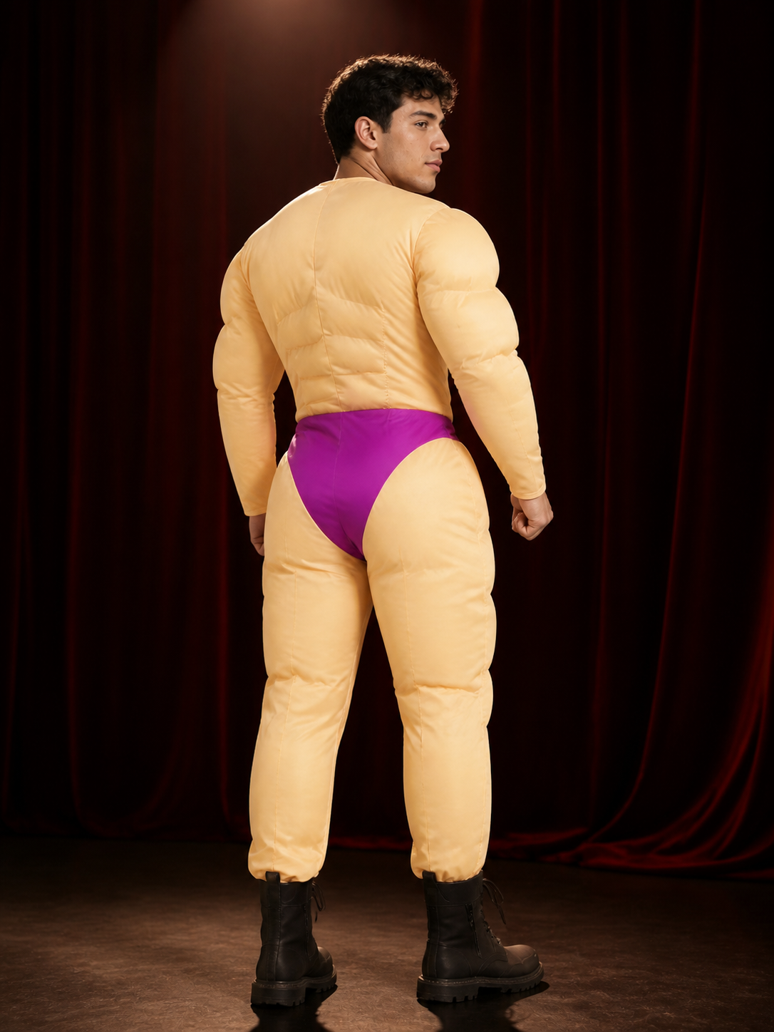 Funny Muscular Human Bodysuit Costume, 3D Muscle Design Halloween Cosplay Outfit