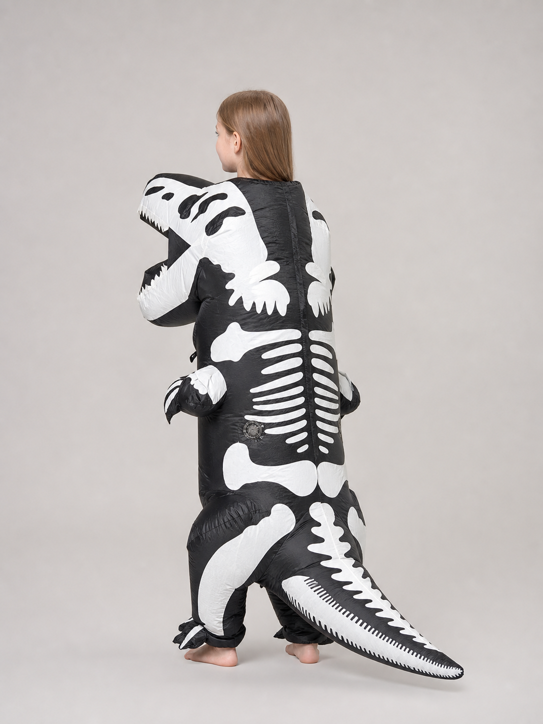 Inflatable T. rex Costume, Black and White, One Size