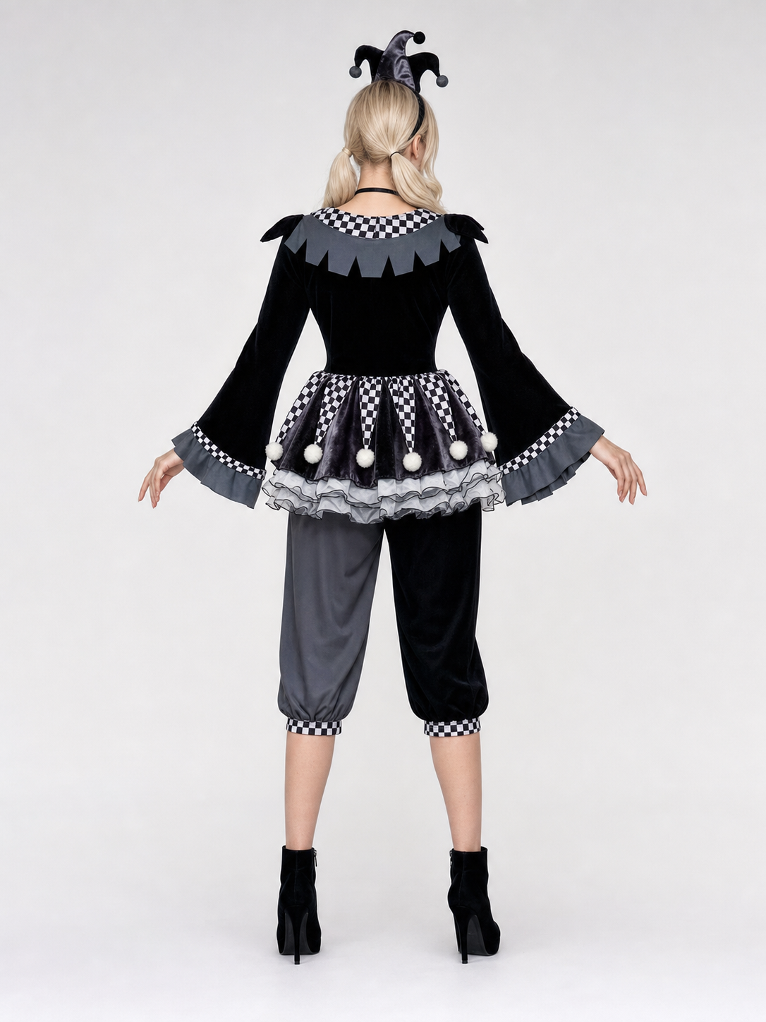 Gothic-Style Clown Costume for Halloween